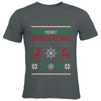 Herren-T-Shirt Russell, Organic - Motiv Weihnachtsstrickpulli