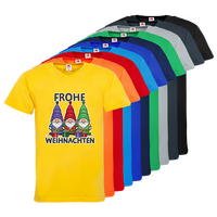 Herren-T-Shirt FOTL, Basic V-Neck - Motiv Weihnachtswichtel, Farbauswahl