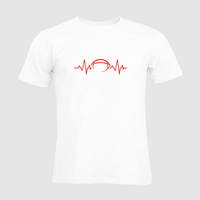 Herren-T-Shirt Russell, Organic - Motiv American Football EKG-Linie
