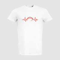 Herren-T-Shirt B&C, Organic - Motiv American Football EKG-Linie
