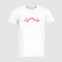 Herren-T-Shirt B&C, Premium - Motiv American Football EKG-Linie
