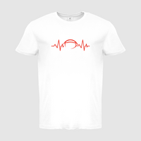 Herren-T-Shirt B&C, Basic - Motiv American Football EKG-Linie