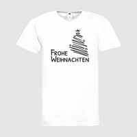 Herren-T-Shirt FOTL, Basic V-Neck - Motiv Frohe Weihnachten