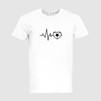 Herren-T-Shirt B&C, Premium - Motiv Fußball EKG-Linie