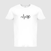 Herren-T-Shirt B&C, Basic - Motiv Fußball EKG-Linie