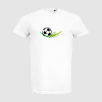 Herren-T-Shirt B&C, Organic - Motiv Fußball Grün