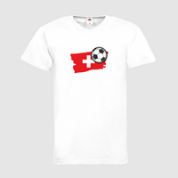 Herren-T-Shirt FOTL, Basic V-Neck - Motiv Fußball Schweiz