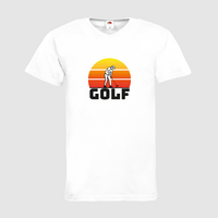 Herren-T-Shirt B&C, Organic - Motiv Golf Sonnenuntergang