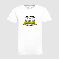 Herren-T-Shirt FOTL, Basic V-Neck - Motiv Matura Lernen