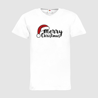 Herren-T-Shirt FOTL, Basic V-Neck - Motiv Merry Christmas