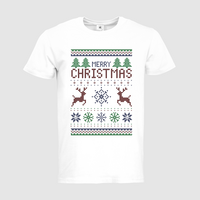 Herren-T-Shirt B&C, Premium - Motiv Weihnachtsstrickpulli