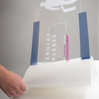 Hinterglasaufkleber, farbig bedruckt, transparent, liegend