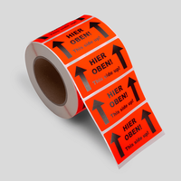 Hinweis Etikett, leuchtrot