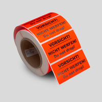 Hinweis Etikett, leuchtrot