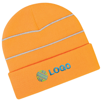 Hi-Vis-Beanie mit einer Stickposition