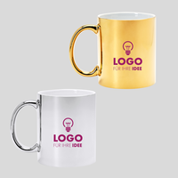 Hochglanz Keramiktasse gold und silber