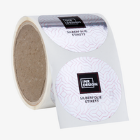 Etiketten, bedruckt, Form auf Rolle