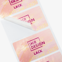 Hochwertige Etiketten auf Rolle mit Teillackierung in freier Größe rechteckig Detail