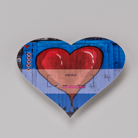 Fassadenfolie, farbig bedruckt, liegend, Herz Form