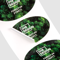 Etiketten, farbig bedruckt, details