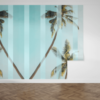 Fototapete, farbig bedruckt, ausgerollt, Palmen Motiv