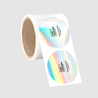 Etiketten, farbig bedruckt, Rund auf Papier, Rainbow