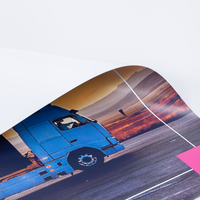  Anhängerplane, farbig bedruckt, geklappt