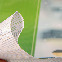 Mesh-Blache, 4/0-farbig bedruckt, mit Hohlsaum versehen