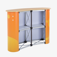 Messetheke, farbig bedruckt, ausfgestellt, rueckseite