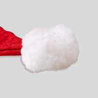 Weihnachtsmütze, farbig bestickt, rot