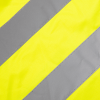 Hochwertige Polyester-Warnweste, 1-farbig, beidseitig BRUST und RÜCKEN bedruckt, neongelb, Detail