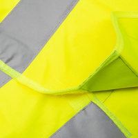 Hochwertige Polyester-Warnweste, 1-farbig, einseitig BRUST bedruckt, neongelb, Detail