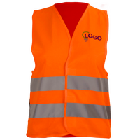 Hochwertige Polyester-Warnweste, 4/4-farbig bedruckt, BRUST und RÜCKEN