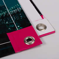 PVC-Plane, farbig bedruckt, einseitig msäumt mit Öse 