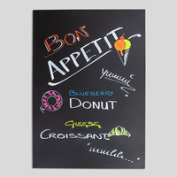 Tafelfolie, rechteckig, schwarz, bemalt mit Text