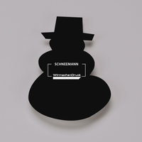 Tafelfolie, bedruckt, liegend, Schneemann Form