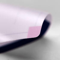 Textiletiketten, farbig bedruckt, geklappt