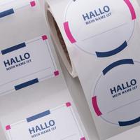 Textiletiketten, farbig bedruckt, liegend, Rechteck und Kreis