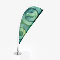 Tischfahne, farbig bedruckt, Gruen