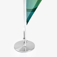 Tischfahne, farbig bedruckt, Gruen, detail, Fuß