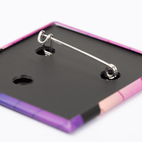 Ansteckbutton, farbig bedruckt, liegend, Rückseite