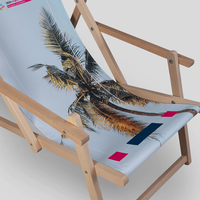 Liegestuhl, farbig bedruckt, Motiv Palme