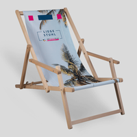 Liegestuhl, farbig bedruckt, Motiv Palme