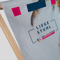Liegestuhl, farbig bedruckt, Motiv Palme