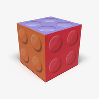 Sitzwuerfel, farbig bedruck, Motiv