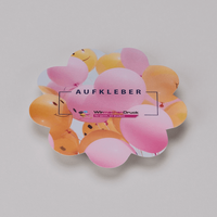 Plakatstörer farbig bedruckt, Button-Form, liegend