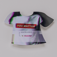 Plakatstörer farbig bedruckt, Shirt-Form, liegend