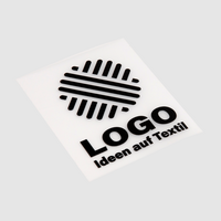 Hochwertiger Textiltransfer in freier Größe (rund), schwarz bedruckt