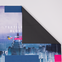 Textilbanner, farbig bedruckt, schwarze Rückseite geklappt