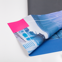 Textilbanner, farbig bedruckt, schwarze Rückseite geklappt